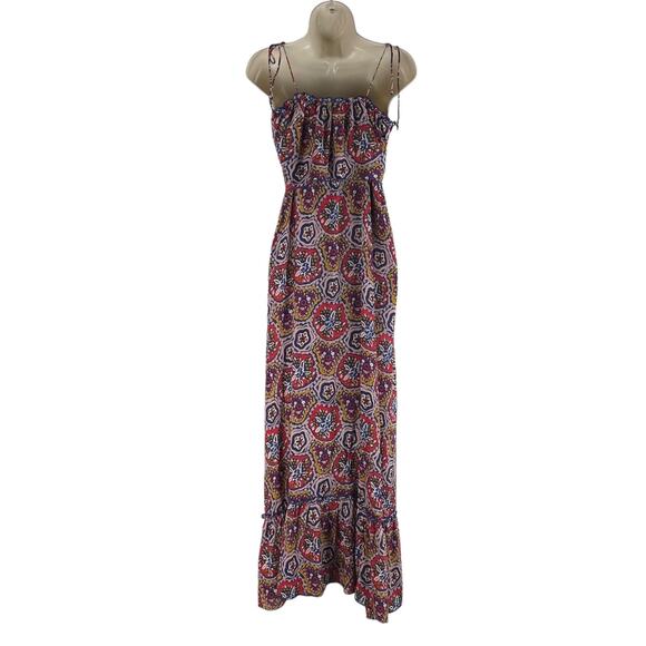 Antik Batik Sam Layered Printed Voile Maxi Dress Red Size S/ 38 - Picture 7 of 11
